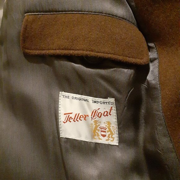 The Original Teller Coat. CASHMERE/Wool Overcoat in Brown VALUED AT $1,900.00 - Picture 3 of 6